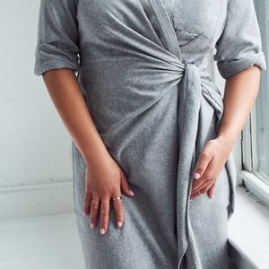 Gray wrap dress